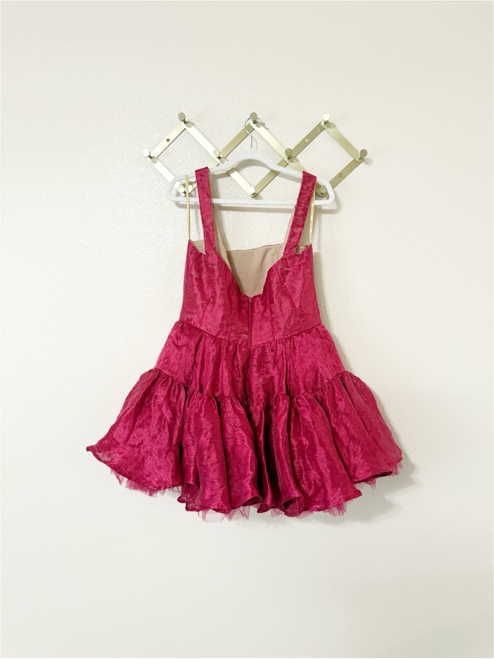 Bronx And Banco Tiara Mini Dress in Burgundy Pink Puff Skirt Tulle Cupcake XL - Picture 5 of 8